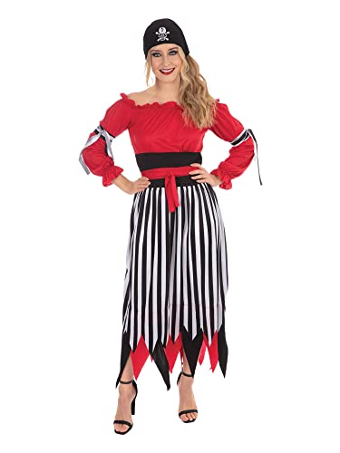 Bristol Novelty AF165L Purpurroter Pirat, für Erwachsene, Größe L, Women, Red, Black, White von Bristol Novelty