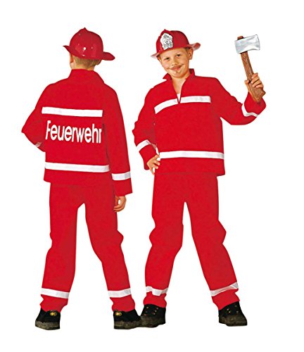 Feuerwehrmannkostüm Kostüm Feuerwehrmann rot für Kinder Feuewehranzug zweiteilig Gr. 104, 116, 128, 140, 152, 164, Größe:152 von Rubie's