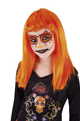 Haunted House Perücke Vampiresa Traviesa Orange Inf, Mehrfarbig (Rubies S1540) von Haunted House