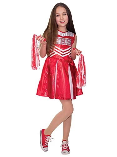 Rubie's 301086-S Cheerleader High School Musical Kostüm für Mädchen, ideal für Halloween, Karneval und Maskenpartys, inklusive Kleid und Pon Pon Pon, Rot von Rubie's