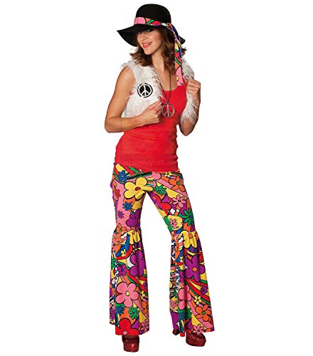 Rubies Hippie Girl Kostüm 60er Flower Power Hippiekostüm für Damen von Rubie's
