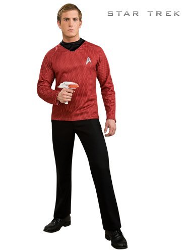Lizenziertes Star Trek-Kostüm - Shirt - Scotty/Kirk/Spock - Rot - Größe L von Rubie's