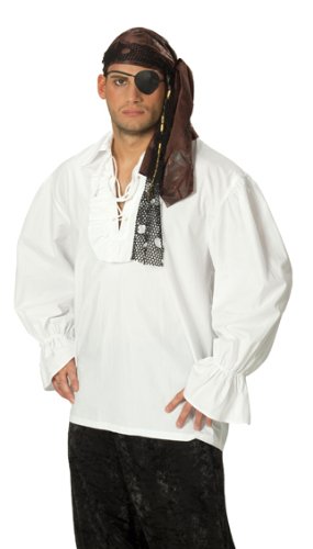 NEU Herren-Hemd Pirat mit Rüschen, weiß Gr. 48 von Rubie's