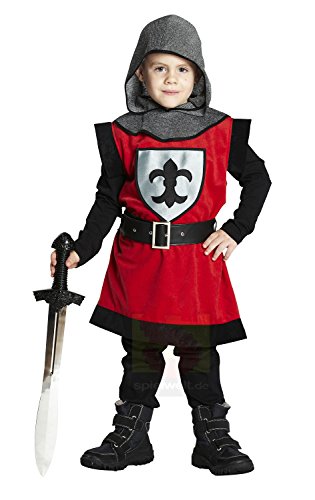 PartyXPeople Ritter Kostüm 3tlg. | Wams, Kapuzenkragen und Gürtel | Mittelalter Verkleidung mit Kettenhemdoptik für Kinder | rot-schwarz-weiß 12743 – Gr.104 PartyXPeople Ritter Kostüm 3tlg. | Wams, Kapuzenkragen und Gürtel | Mittelalter Verkleidung mit Kettenhemdoptik für Kinder | rot-schwarz-weiß 12743 – Gr.104 von PartyXPeople