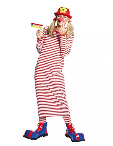 PartyXPeople Rivel-Shirt Langarm | langes Clownskleid | geringeltes Clownskostüm | rot-weiß 14868 - Gr. 8 (2 XL) von Rubie's