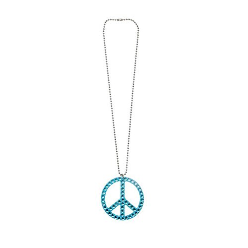Peace Kette in blau mit Strass Zubehör zum Hippie Kostüm Karneval Peace Kette in blau mit Strass Zubehör zum Hippie Kostüm Karneval von Rubie's