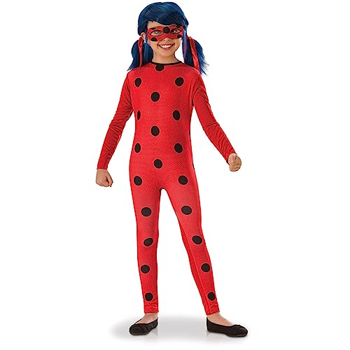 RUBIE'S Miraculous Offizielles Kostüm Ladybug für Kinder – Größe 5–6 Jahre – Kostüm mit Overall und Maske – für Halloween, Karneval von Rubie's