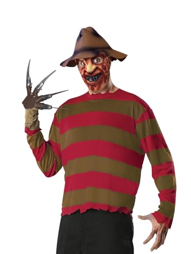 RUBIE'S Original Lizenz Freddy Krüger Krueger Kostüm Nightmare on Elm Street Frederick Charles Krueger Serienmöder Film Horror Grusel Halloween Gr. STD Halloween von Rubie's