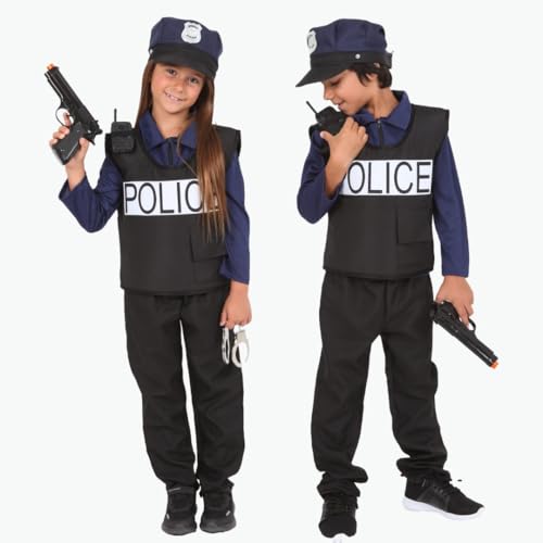 RUBIE'S Polizei-Kostüm für Kinder – Größe 3-4 Jahre – sehr komplettes Kostüm mit Hemd, Hose, Brustpanzer, Mütze, Handschellen, Pistole, Walkie-Talkie – für Karneval, Geburtstag RUBIE'S Polizei-Kostüm für Kinder – Größe 3-4 Jahre – sehr komplettes Kostüm mit Hemd, Hose, Brustpanzer, Mütze, Handschellen, Pistole, Walkie-Talkie – für Karneval, Geburtstag von Rubie's