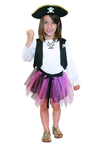 Rubie´s - Kostüm Pirat Mädchen – Karneval, Kinder, 156628L, Größe L, 8 bis 10 Jahre, Rosa von Rubie´s