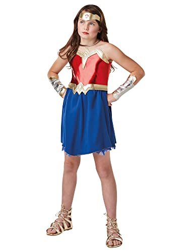 Rubie's 640815L DCs Gerechtigkeitsliga, Wonder-Woman-Kostüm für Kinder, Blau-rot von Rubie's