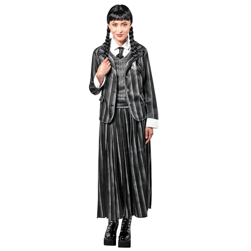 Rubies 1000159S000 Wednesday Kostüm Nevermore Academy Uniform für Damen, Addams Erwachsenenkostüm, Schwarz, Größe 38-40 Halloween Rubies 1000159S000 Wednesday Kostüm Nevermore Academy Uniform für Damen, Addams Erwachsenenkostüm, Schwarz, Größe 38-40 Halloween von Rubies