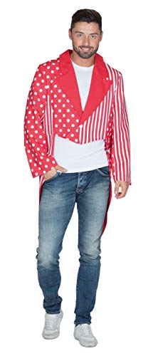 Rubie's 14258-56 Rubies 14258-Frack rot-weiß, Herren 50-58 Karneval Uniform mit Mustern (56), Mehrfarbig von Rubie's