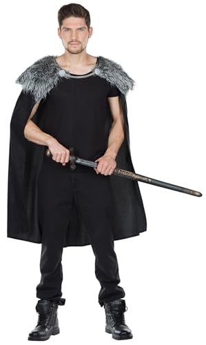 PartyXPeople Wolfskrieger Cape | Herren Verkleidung mittlealterlicher Krieger | Umhang Fell | Kostüm | Umhang nordischer Wolf Kämpfer schwarz 14319-STD PartyXPeople Wolfskrieger Cape | Herren Verkleidung mittlealterlicher Krieger | Umhang Fell | Kostüm | Umhang nordischer Wolf Kämpfer schwarz 14319-STD von PartyXPeople