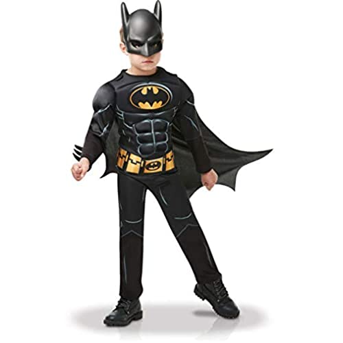 RUBIE'S 155114L Batman-Kostüm, luxuriös, schwarz, Größe L, Kinder, Jungen,, ‎ 33 x 49,5 x 9 cm von RUBIE'S