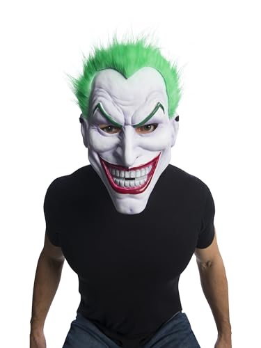 Rubie‘s Official DC Comic Joker-Maske für Erwachsene mit Haar, der Batman-Superschurke, Einheitsgröße von Rubie's
