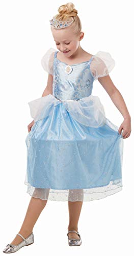Rubie's 300171 5-6 Offizielles Disney Prinzessin Cinderella Glitzer und Glitzer, Mädchen Kostüm von Rubies