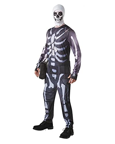 Rubies 300195M Offizielles Fortnite Skull Trooper Kostüm, Gaming Skin, Unisex Tween, mehrfarbig, Größe M, Brustumfang 96,5-104,5 cm von Rubies