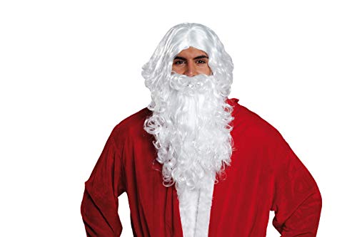 Weihnachtsmannset Set Weihnachtsmann Rauschebart Bart Perücke Weihnachtsmannmütze Weiß Langhaarperücke von Rubie's