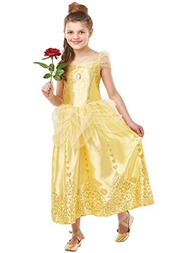 Rubie's 640711 Offizielles Disney-Prinzessinnenkostüm Belle, mit Edelsteinmotiv, Mädchen, 9-10 Jahre, Körpergröße 140 cm von Rubie's