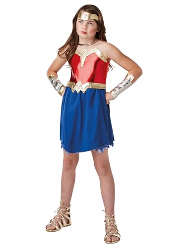 Rubie's 640815L DCs Gerechtigkeitsliga, Wonder-Woman-Kostüm für Kinder, Blau-rot von Rubie's