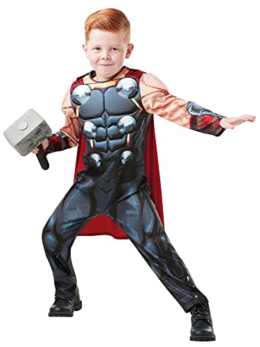 Rubie's 640836 M Marvel Avengers Thor Deluxe Kind Kostüm, Jungen, Medium, Rot von Rubie's