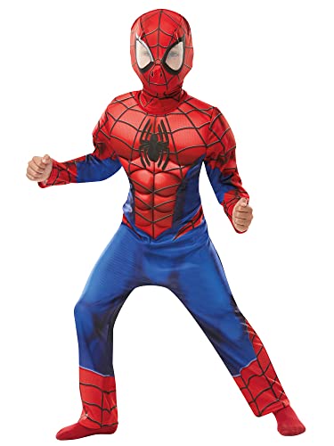 Rubie's 640895 Luxuskostüm Spider-Man, Marvel, für Jungen, Kinder, 9-10 Jahre Halloween von Rubie's