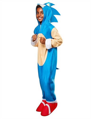 Rubie's 641276S Sonic The Hedgehog Jumpsuit Kinder Kostüm Jungen Mädchen Mehrfarbig 3-5 Jahre von Rubie's