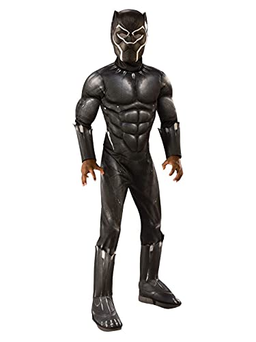 Rubie's Offizielles Luxuskostüm Black Panther, Avengers, Kindergröße L, 8-10 Jahre, Körpergröße 147 cm von Marvel