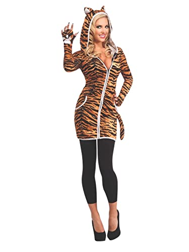 Rubie's 880758 Tiger-Kostüm für Damen mit Kapuze, Einheitsgröße Gold Rubie's 880758 Tiger-Kostüm für Damen mit Kapuze, Einheitsgröße Gold von Rubie's