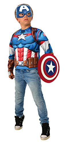 Rubies Avengers Endgame Captain America Deluxe Kostüm Captain Kostüm, einfarbig, Farbe wie abgebildet, normal (G40224) von Rubies