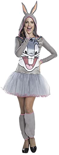 Rubies Damen Looney Tunes Bugs Bunny Kapuzenkostüm Kleid, Grau, L von Rubies