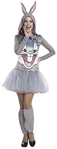 Rubies Damen Looney Tunes Bugs Bunny Kapuzenkostüm Kleid, Grau, L Rubies Damen Looney Tunes Bugs Bunny Kapuzenkostüm Kleid, Grau, L von Rubies