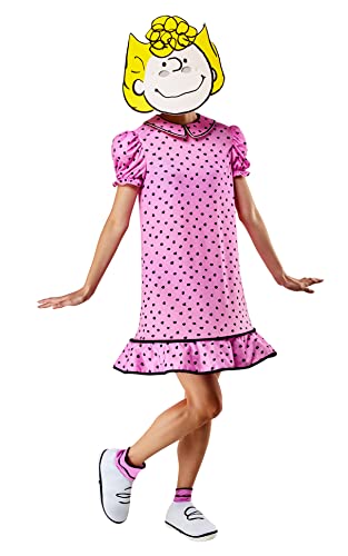 Rubie's Damen Peanuts Sally Kostüm Kleid und Schaumstoffmaske, wie abgebildet, L von Rubie's