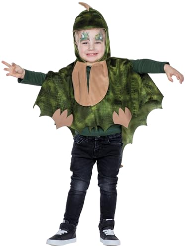 PartyXPeople Dino Cape Verkleidung Dinosaurier TRex Drachen Umhang Kinderkostüm grün 1222 Gr.104 von PartyXPeople