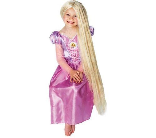 Rubie 's Disney Princess Rapunzel-Perücke mit phosphoreszierenden Highlights + Disney – Rapunzel Kinder-Kostüm – Größe 7–8 Jahre von Rubie's