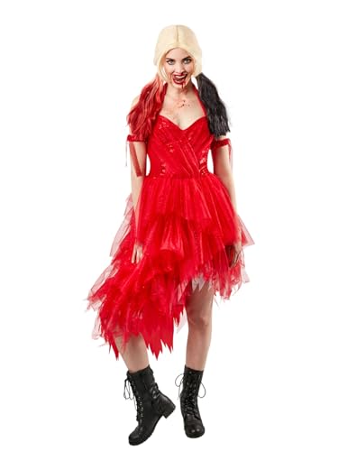 Rubie's Official Harley Quinn Rotes Damenkleid Halloween Suicide Squad 2 Bösewicht-Kostüm für Damen von Rubie's