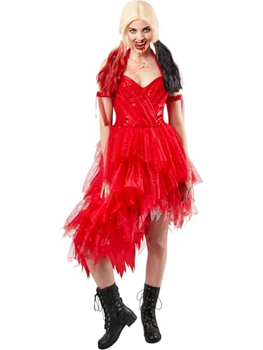 Rubie's Official Harley Quinn Rotes Damenkleid Halloween Suicide Squad 2 Bösewicht-Kostüm für Damen von Rubie's