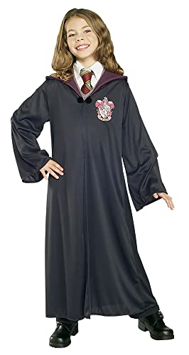 Rubies Rubie's Klassisches Hermine Kostüm für Mädchen schwarze Tunika mit Brosche und Gryffindor-Emblem offizielles Harry Potter-Kostüm für Karneval Halloween Weihnachten Geburtstag von Rubies