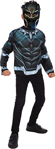 Rubie’s Herren Black Panther Top und Maske, Noir, 5-8 Jahre von Rubie’s