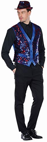 Rubie's Herren Kostüm Kölsche Pailettenweste blau Karneval Fasching Gr. 50 von Rubie's