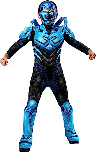 Rubie's Jungen DC Deluxe Blue Beetle Kostüm Overall und Maske, wie abgebildet, Größe S von Rubie's