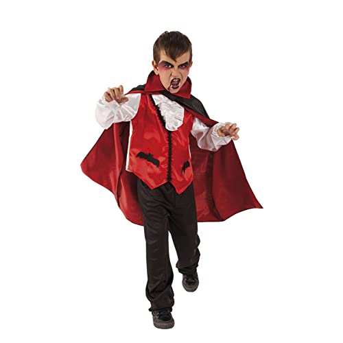 Rubies Kostüm Conde Dracula für Kinder, Anzug mit weißem Hemd, Weste, Umhang und Hose, offizielle Halloween, Karneval und Geburtstag von Rubies