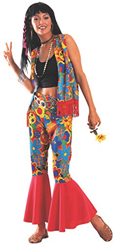 Rubies Hippie Kostüm für Erwachsene (Damen) Bunte Kleidung mit Blumen - Einheitsgröße (15698) von Rubies
