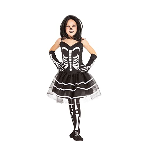 Rubies Miss Skelett-Kostüm für Mädchen, Kleid, Strümpfe und Fäustlinge, offizielle Halloween, Karneval, Geburtstag Rubies Miss Skelett-Kostüm für Mädchen, Kleid, Strümpfe und Fäustlinge, offizielle Halloween, Karneval, Geburtstag von Rubie's