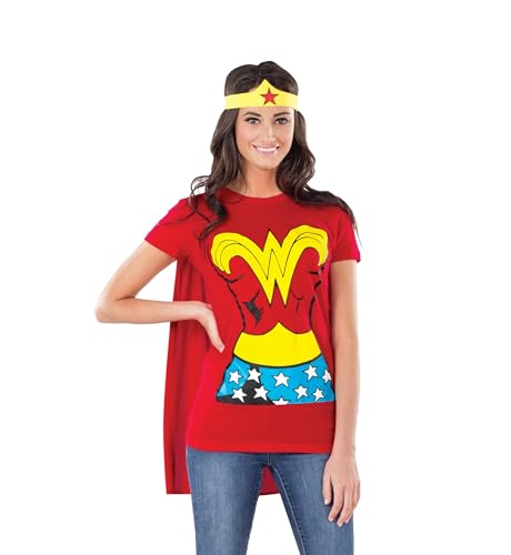 Rubie's Offizielles Wonder Woman T-Shirt-Set für Damen, Kostüm für Erwachsene, Größe M Halloween Rubie's Offizielles Wonder Woman T-Shirt-Set für Damen, Kostüm für Erwachsene, Größe M Halloween von Rubie's