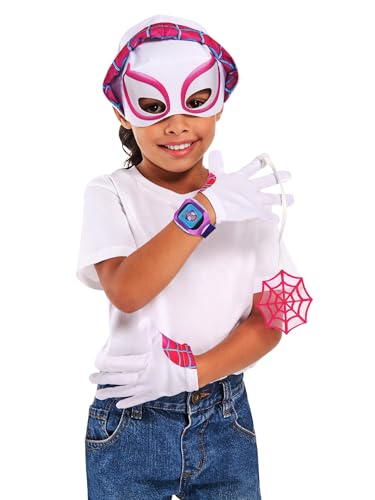 Rubie's - Marvel offizielles Kinder-Kostüm Ghost Spider – 4 Zubehörteile Spidey mit Uhr, Maske, Handschuhe und Mini-Spinnennetz – Einheitsgröße – für Karneval, Halloween, Geburtstag Rubie's - Marvel offizielles Kinder-Kostüm Ghost Spider – 4 Zubehörteile Spidey mit Uhr, Maske, Handschuhe und Mini-Spinnennetz – Einheitsgröße – für Karneval, Halloween, Geburtstag von Rubie's