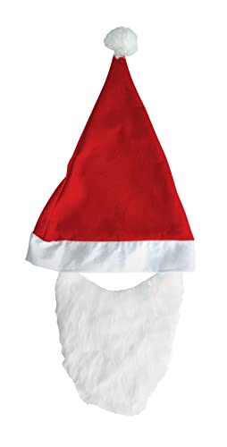 Rubie's Mütze + Bart Weihnachtsmann, 156610, Rot, Einheitsgröße Rubie's Mütze + Bart Weihnachtsmann, 156610, Rot, Einheitsgröße von Rubie’s