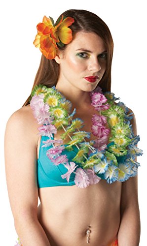 Rubie's Official 30709NS Hawaiianische Blumen-Leis, für Damen, Grün, Weiß, Gelb, Einheitsgröße von Rubie's