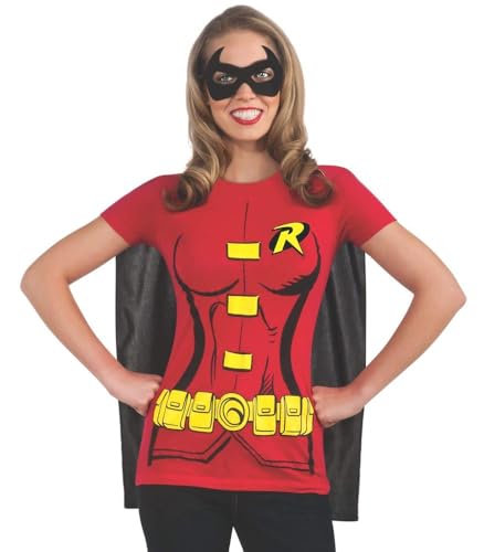 Rubie's Official DC Comic Robin T-Shirt-Set, Sofort-Verkleidungs-Set für Erwachsene, T-Shirt, Cape und Augenmaske, Damengröße M Halloween Rubie's Official DC Comic Robin T-Shirt-Set, Sofort-Verkleidungs-Set für Erwachsene, T-Shirt, Cape und Augenmaske, Damengröße M Halloween von Rubie's